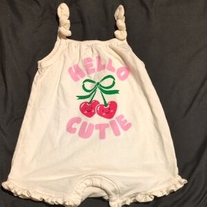 Old Navy Cream Bodysuit with Pink and Green Design